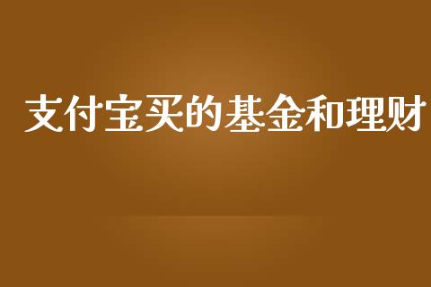 支付宝买的基金和理财_https://www.fsyjjx.cn_理财资讯_第1张