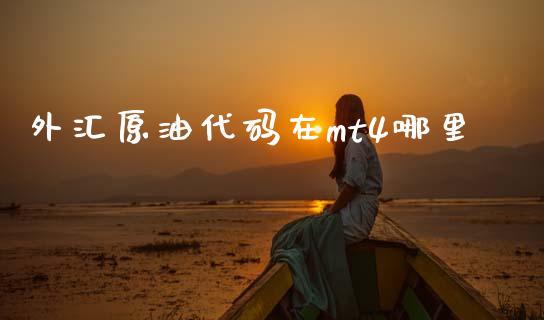 外汇原油代码在mt4哪里_https://www.fsyjjx.cn_期货资讯_第1张