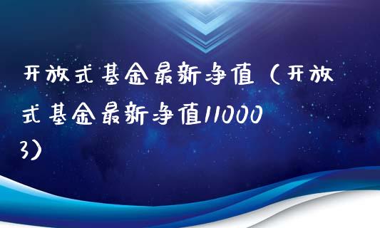 开放式基金最新净值（开放式基金最新净值110003）_https://www.fsyjjx.cn_理财资讯_第1张