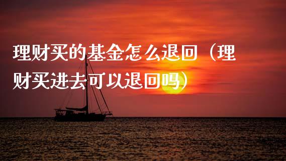 理财买的基金怎么退回（理财买进去可以退回吗）_https://www.fsyjjx.cn_问财精选_第1张
