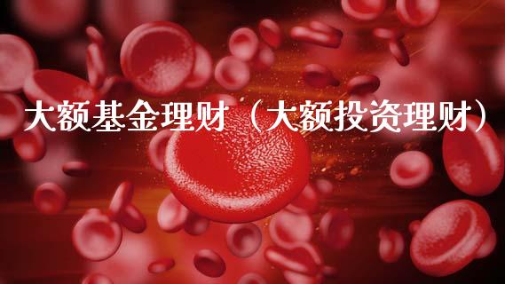 大额基金理财（大额投资理财）_https://www.fsyjjx.cn_问财精选_第1张