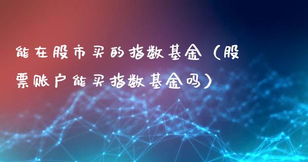 能在股市买的指数基金（股票账户能买指数基金吗）_https://www.fsyjjx.cn_理财资讯_第1张