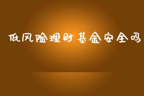 低风险理财基金安全吗_https://www.fsyjjx.cn_问财精选_第1张