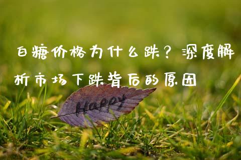 白糖价格为什么跌？深度解析市场下跌背后的原因_https://www.fsyjjx.cn_期货在线_第1张