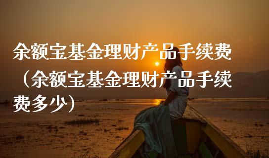 余额宝基金理财产品手续费（余额宝基金理财产品手续费多少）_https://www.fsyjjx.cn_理财资讯_第1张