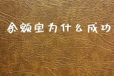 余额宝为什么成功_https://www.fsyjjx.cn_问财精选_第1张