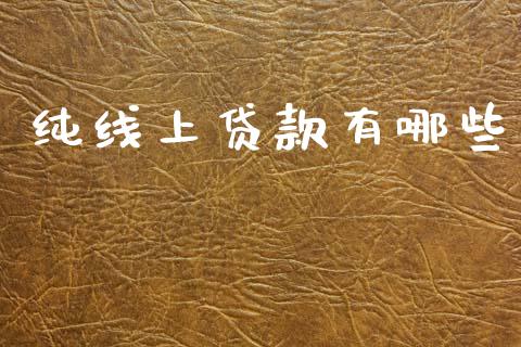 纯线上贷款有哪些_https://www.fsyjjx.cn_期货资讯_第1张