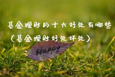 基金理财的十大好处有哪些（基金理财好处坏处）_https://www.fsyjjx.cn_理财资讯_第1张