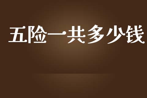 五险一共多少钱_https://www.fsyjjx.cn_期货在线_第1张