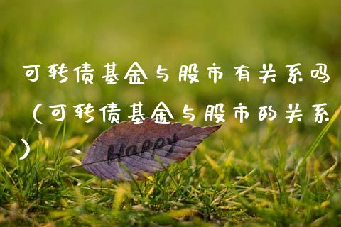 可转债基金与股市有关系吗（可转债基金与股市的关系）_https://www.fsyjjx.cn_理财资讯_第1张