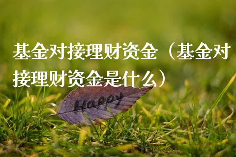 基金对接理财资金（基金对接理财资金是什么）_https://www.fsyjjx.cn_问财精选_第1张