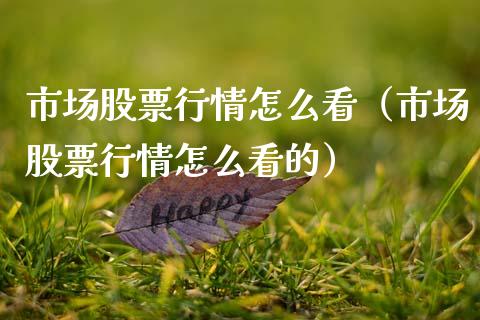 市场股票行情怎么看（市场股票行情怎么看的）_https://www.fsyjjx.cn_股票指导_第1张