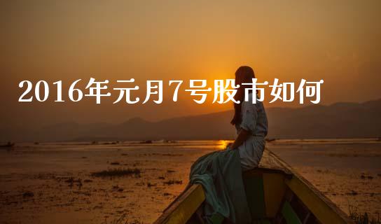 2016年元月7号股市如何_https://www.fsyjjx.cn_理财资讯_第1张