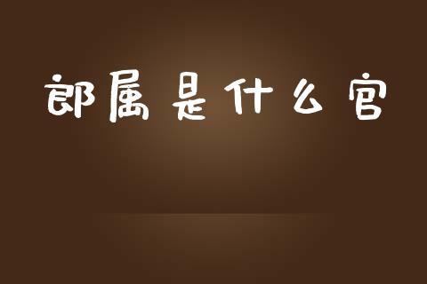 郎属是什么官_https://www.fsyjjx.cn_股市分析_第1张