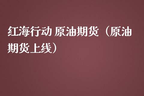 红海行动 原油期货（原油期货上线）_https://www.fsyjjx.cn_期货研报_第1张
