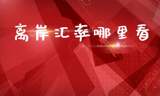 离岸汇率哪里看_https://www.fsyjjx.cn_股指期货_第1张