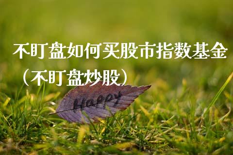 不盯盘如何买股市指数基金（不盯盘炒股）_https://www.fsyjjx.cn_理财资讯_第1张