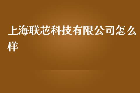 上海联芯科技有限公司怎么样_https://www.fsyjjx.cn_期货在线_第1张