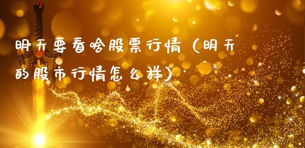 明天要看啥股票行情（明天的股市行情怎么样）_https://www.fsyjjx.cn_股市分析_第1张