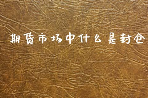 期货市场中什么是封仓_https://www.fsyjjx.cn_问财精选_第1张