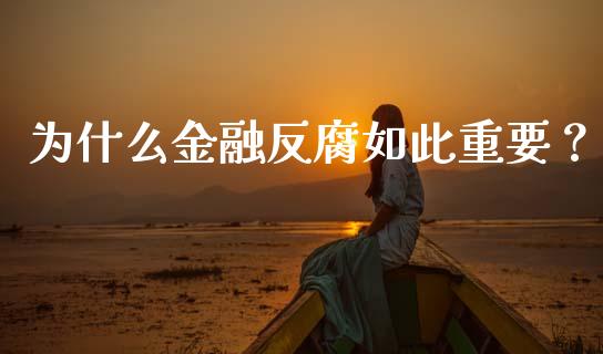 为什么金融反腐如此重要？_https://www.fsyjjx.cn_理财资讯_第1张