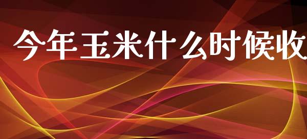 今年玉米什么时候收_https://www.fsyjjx.cn_股指期货_第1张