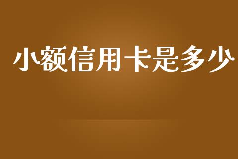 小额信用卡是多少_https://www.fsyjjx.cn_理财资讯_第1张