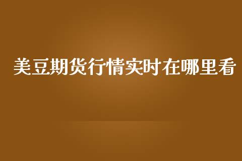 美豆期货行情实时在哪里看_https://www.fsyjjx.cn_期货资讯_第1张