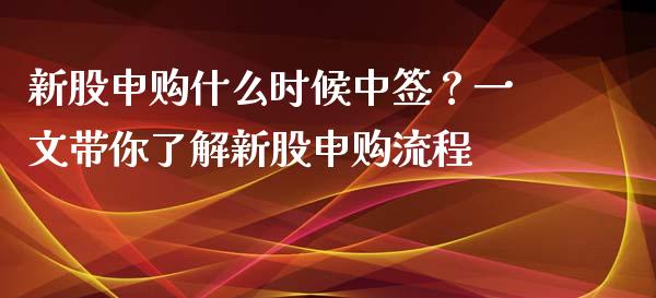 新股申购什么时候中签？一文带你了解新股申购流程_https://www.fsyjjx.cn_股票指导_第1张