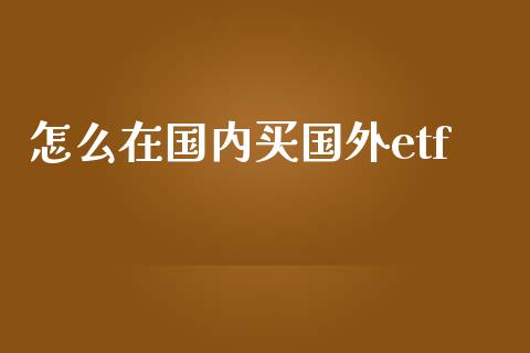 怎么在国内买国外etf_https://www.fsyjjx.cn_问财精选_第1张