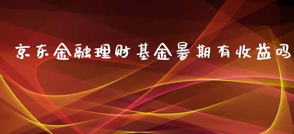 京东金融理财基金暑期有收益吗_https://www.fsyjjx.cn_问财精选_第1张