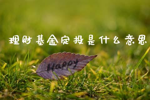 理财基金定投是什么意思_https://www.fsyjjx.cn_问财精选_第1张