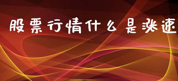 股票行情什么是涨速_https://www.fsyjjx.cn_股票指导_第1张