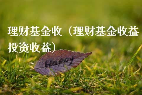 理财基金收（理财基金收益投资收益）_https://www.fsyjjx.cn_理财资讯_第1张