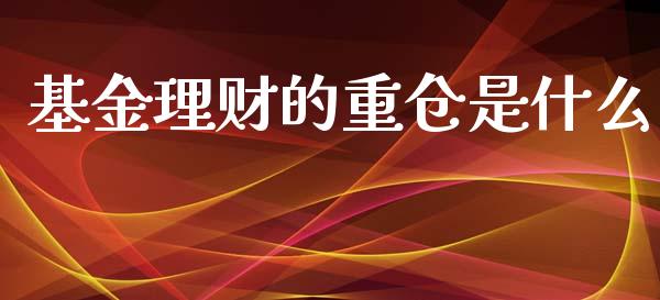 基金理财的重仓是什么_https://www.fsyjjx.cn_问财精选_第1张
