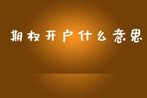 期权开户什么意思_https://www.fsyjjx.cn_期货研报_第1张