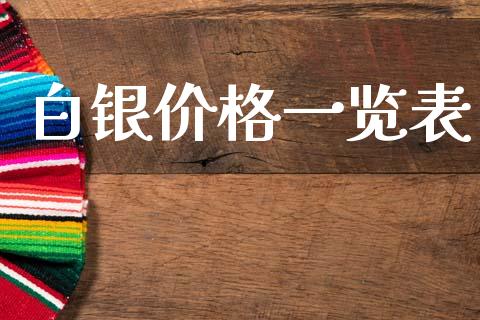 白银价格一览表_https://www.fsyjjx.cn_期货资讯_第1张