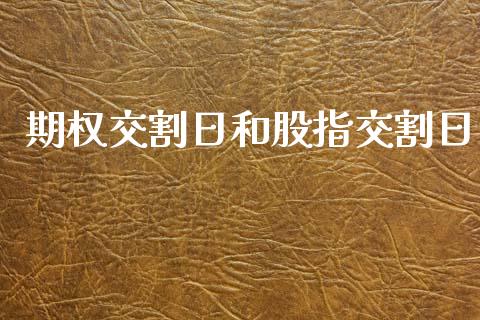 期权交割日和股指交割日_https://www.fsyjjx.cn_期货研报_第1张