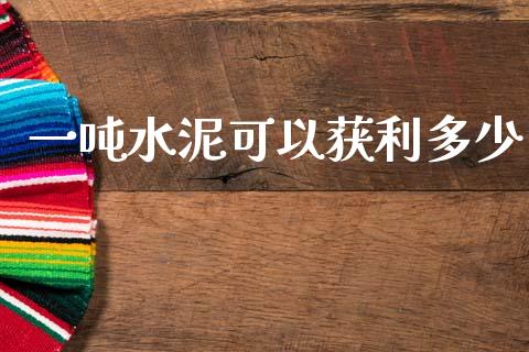 一吨水泥可以获利多少_https://www.fsyjjx.cn_期货研报_第1张