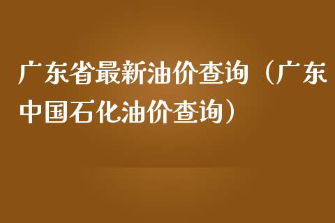 广东省最新油价查询（广东中国石化油价查询）_https://www.fsyjjx.cn_股指期货_第1张