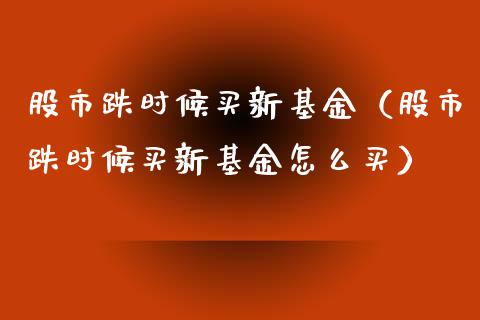股市跌时候买新基金（股市跌时候买新基金怎么买）_https://www.fsyjjx.cn_理财资讯_第1张
