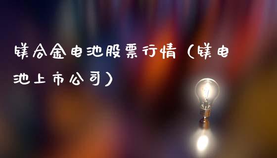 镁合金电池股票行情（镁电池上市公司）_https://www.fsyjjx.cn_股市分析_第1张