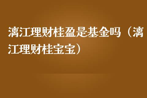 漓江理财桂盈是基金吗（漓江理财桂宝宝）_https://www.fsyjjx.cn_理财资讯_第1张