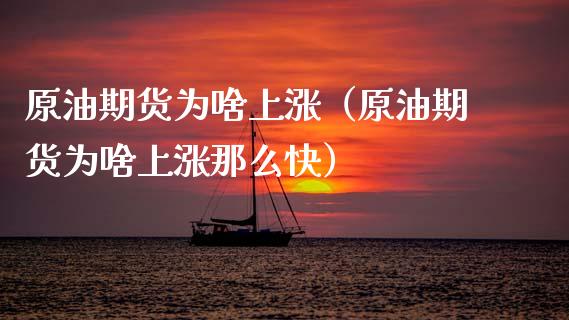 原油期货为啥上涨（原油期货为啥上涨那么快）_https://www.fsyjjx.cn_期货研报_第1张
