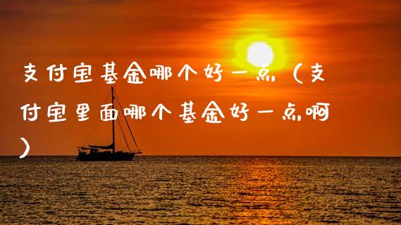 支付宝基金哪个好一点（支付宝里面哪个基金好一点啊）_https://www.fsyjjx.cn_理财资讯_第1张