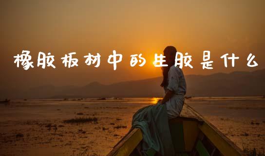 橡胶板材中的生胶是什么_https://www.fsyjjx.cn_股票指导_第1张