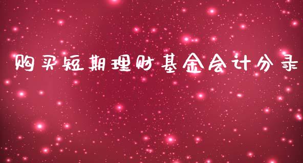 购买短期理财基金会计分录_https://www.fsyjjx.cn_问财精选_第1张