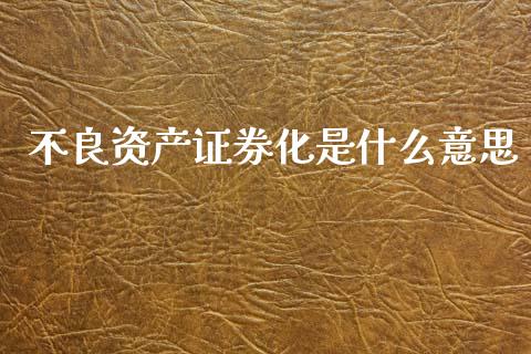 不良资产证券化是什么意思_https://www.fsyjjx.cn_股指期货_第1张