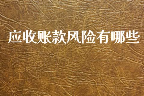 应收账款风险有哪些_https://www.fsyjjx.cn_股票指导_第1张