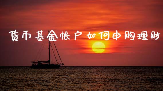 货币基金帐户如何申购理财_https://www.fsyjjx.cn_问财精选_第1张